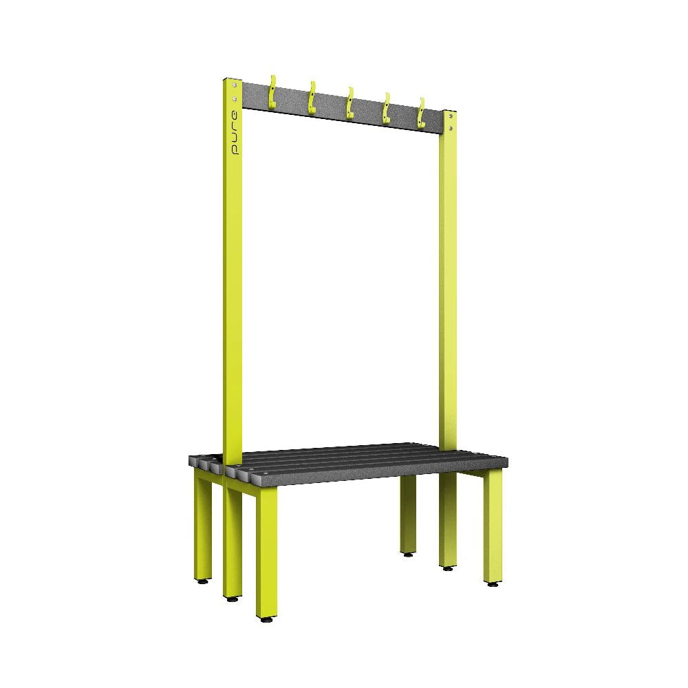 Cloakroom Hook Double-Sided Bench - Lime Light & Black