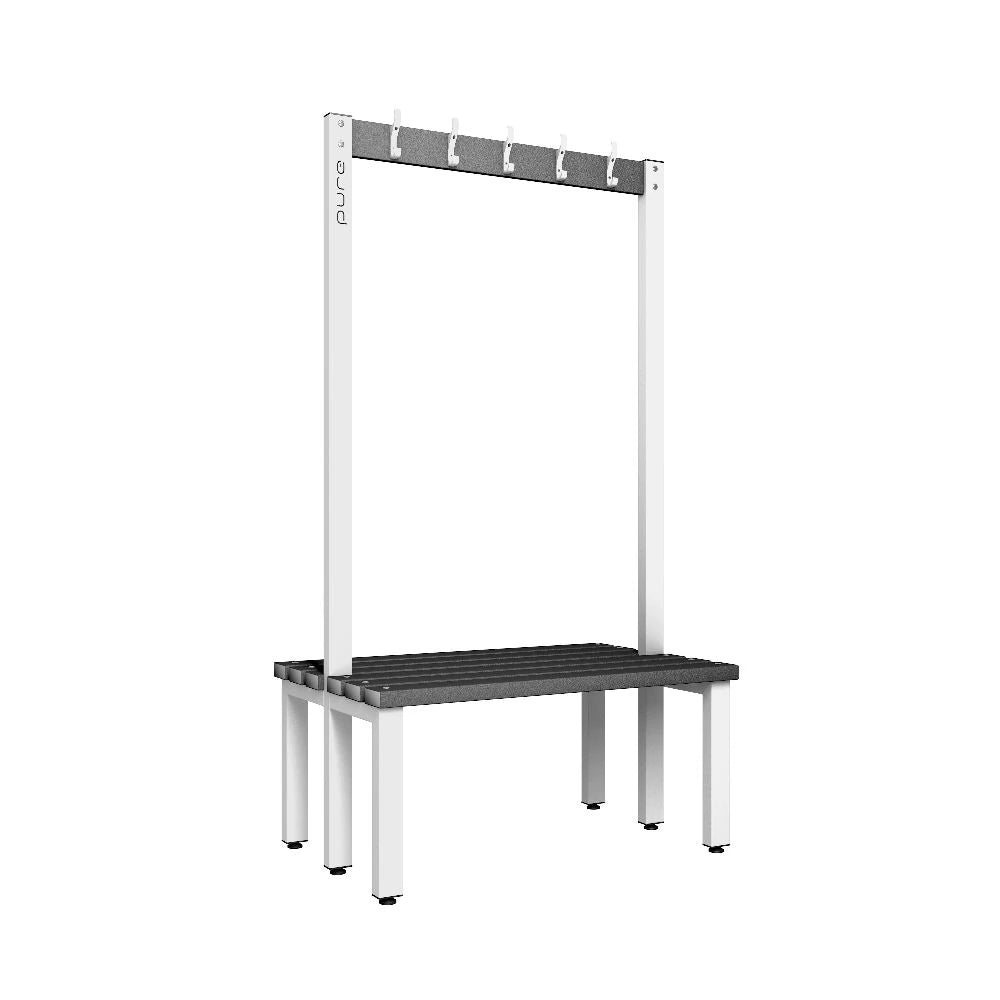 Cloakroom Hook Double-Sided Bench - Arctic White Black