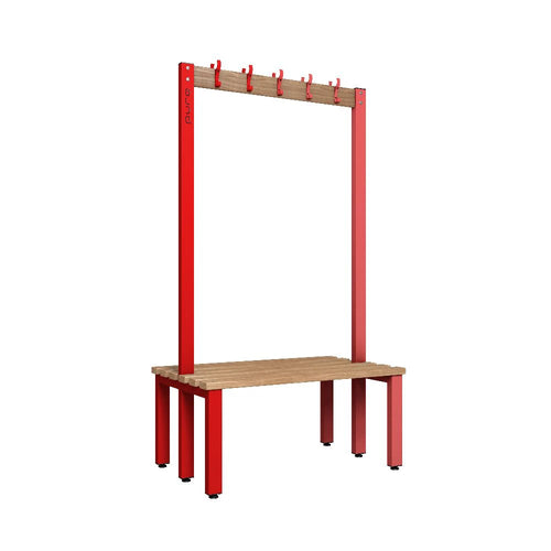 Cloakroom Hook Double-Sided Bench - Cornflower Blue Beech