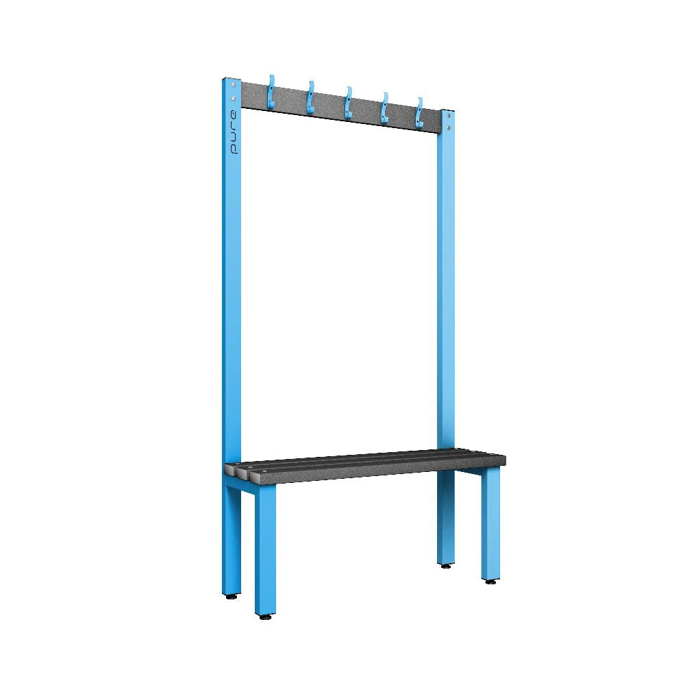 Cloakroom Hook Single-Sided Bench - Cornflower Blue Black