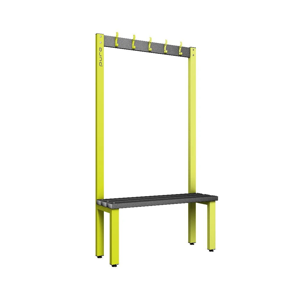 Cloakroom Hook Single-Sided Bench - Lime Light Black