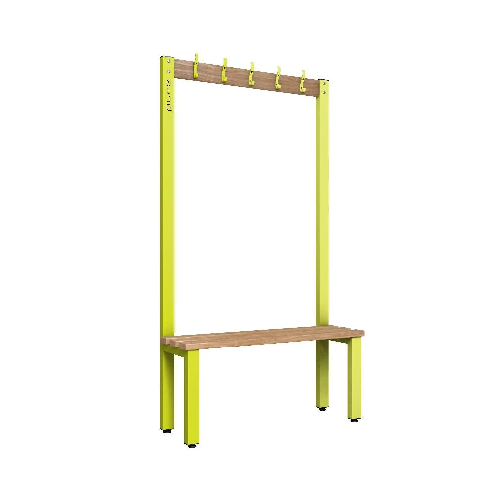 Cloakroom Hook Single-Sided Bench - Lime Light & Beech