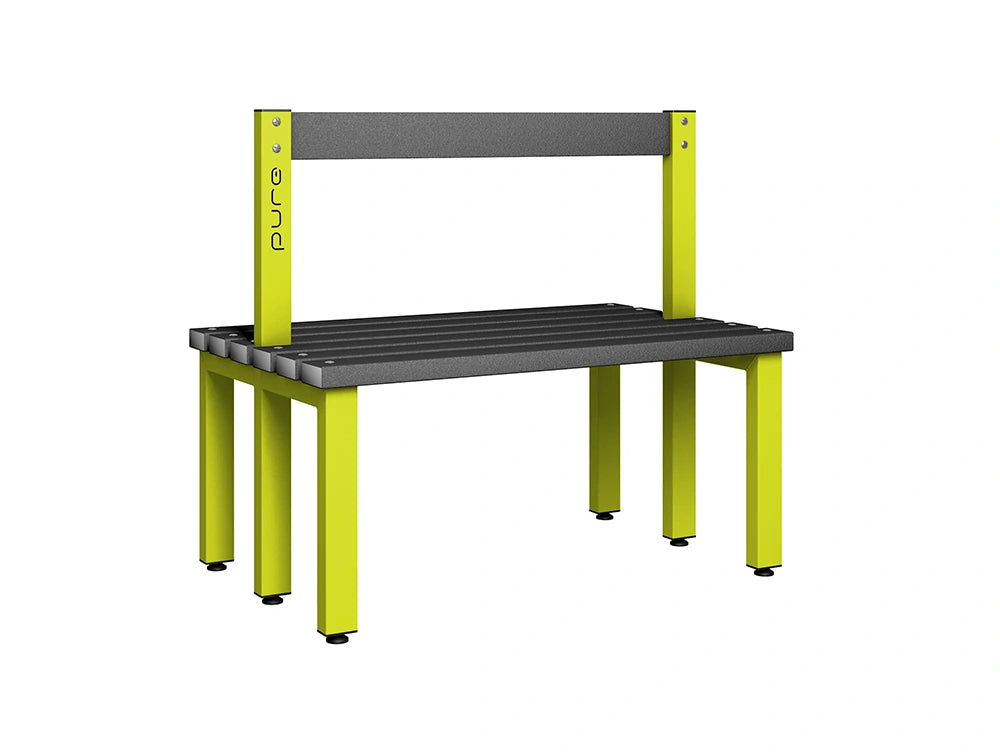 Cloakroom Low Double-Sided Bench - Lime Light & Black