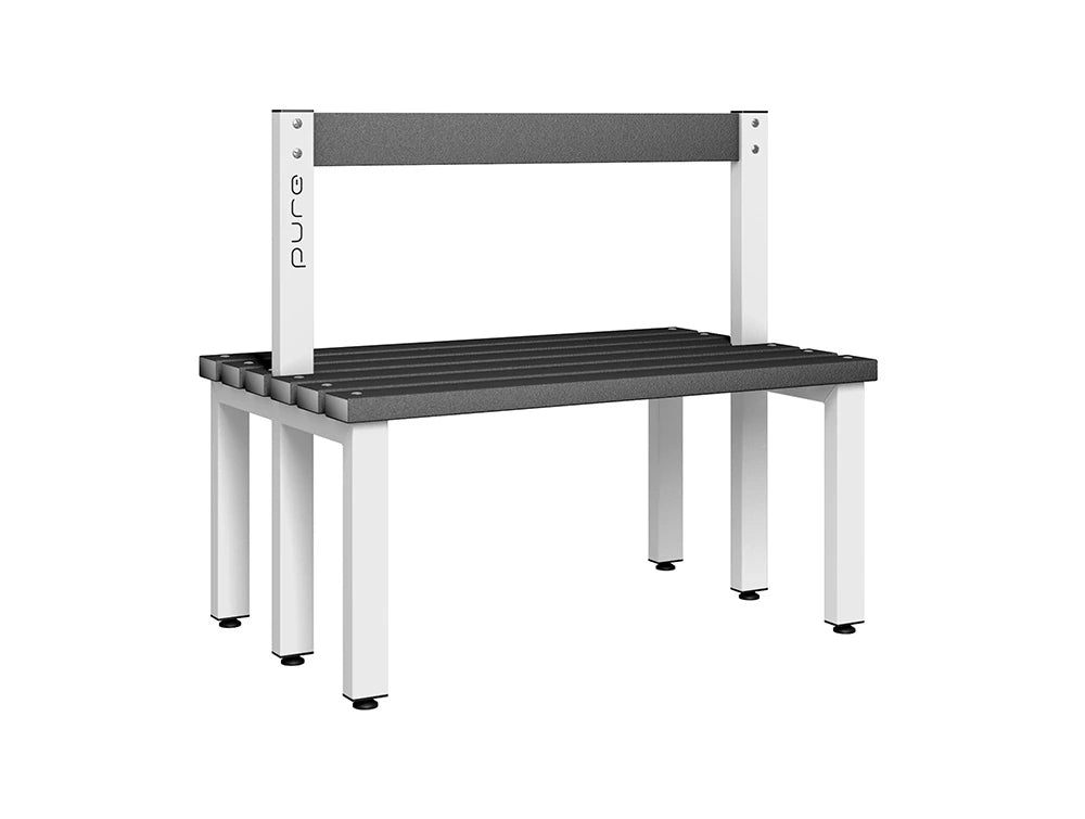 Cloakroom Low Double-Sided Bench - Arctic White Black