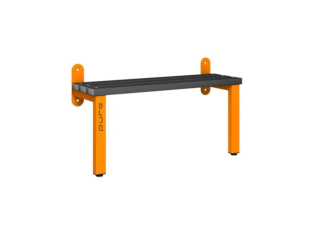 Cloakroom Wall Mounted Single-Sided Bench - Magma Black