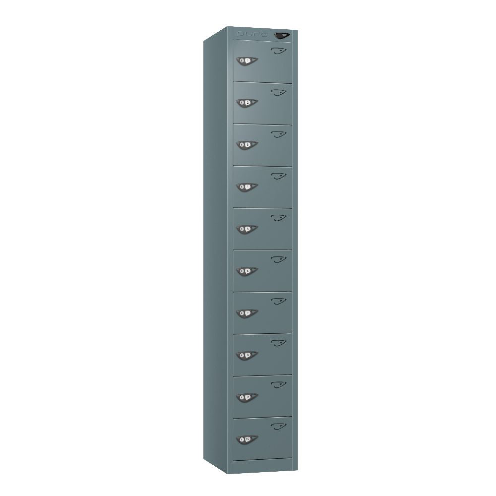 Compact 10-Door Steel Locker Slate Grey Slate Grey