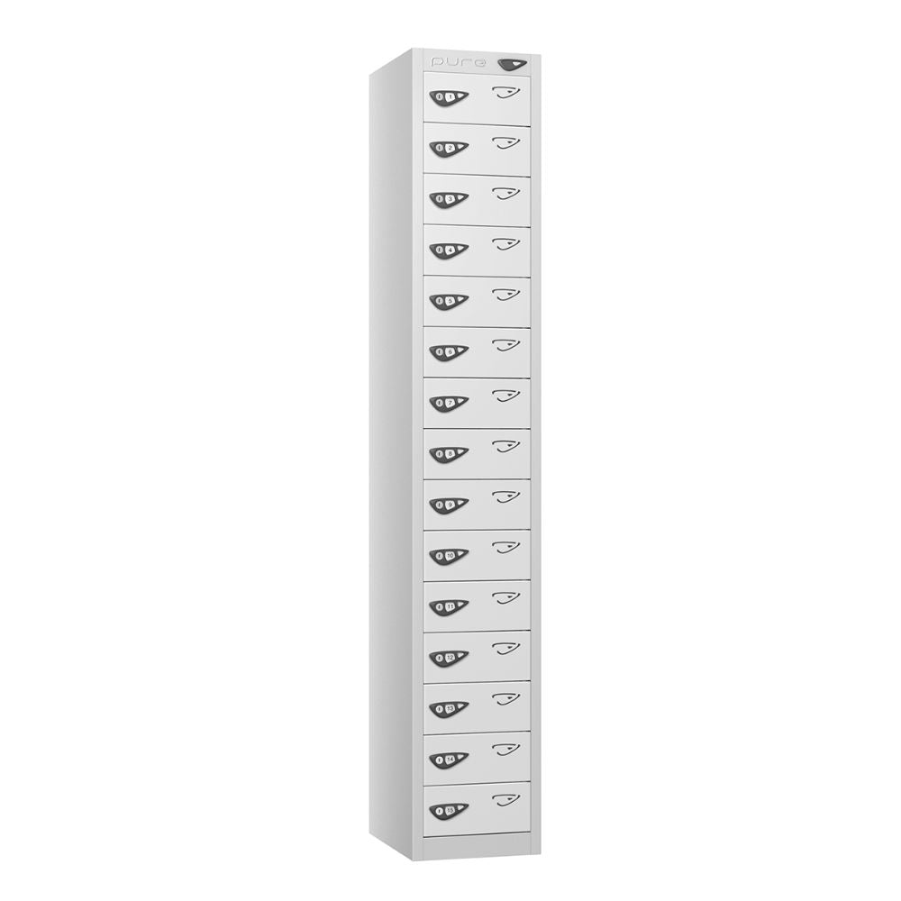 Compact 15-Door Steel Locker Pearl Silver Arctic White