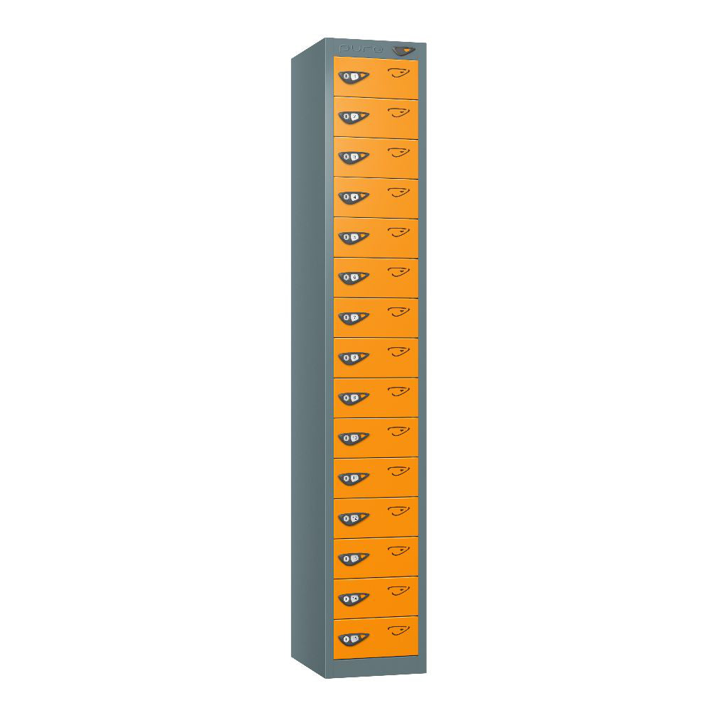 Compact 15-Door Steel Locker Slate Grey Magma