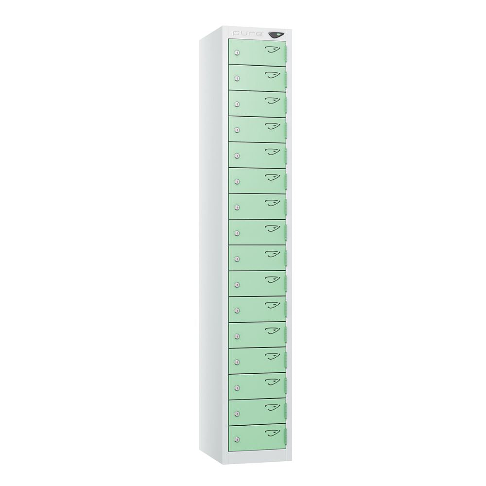 Compact 16-Door Steel Locker Arctic White Mint