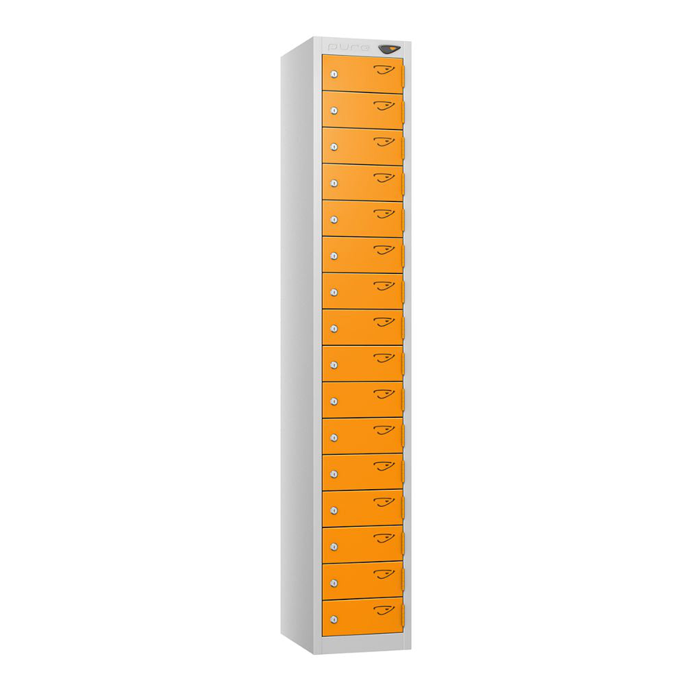 Compact 16-Door Steel Locker Pearl Silver Magma