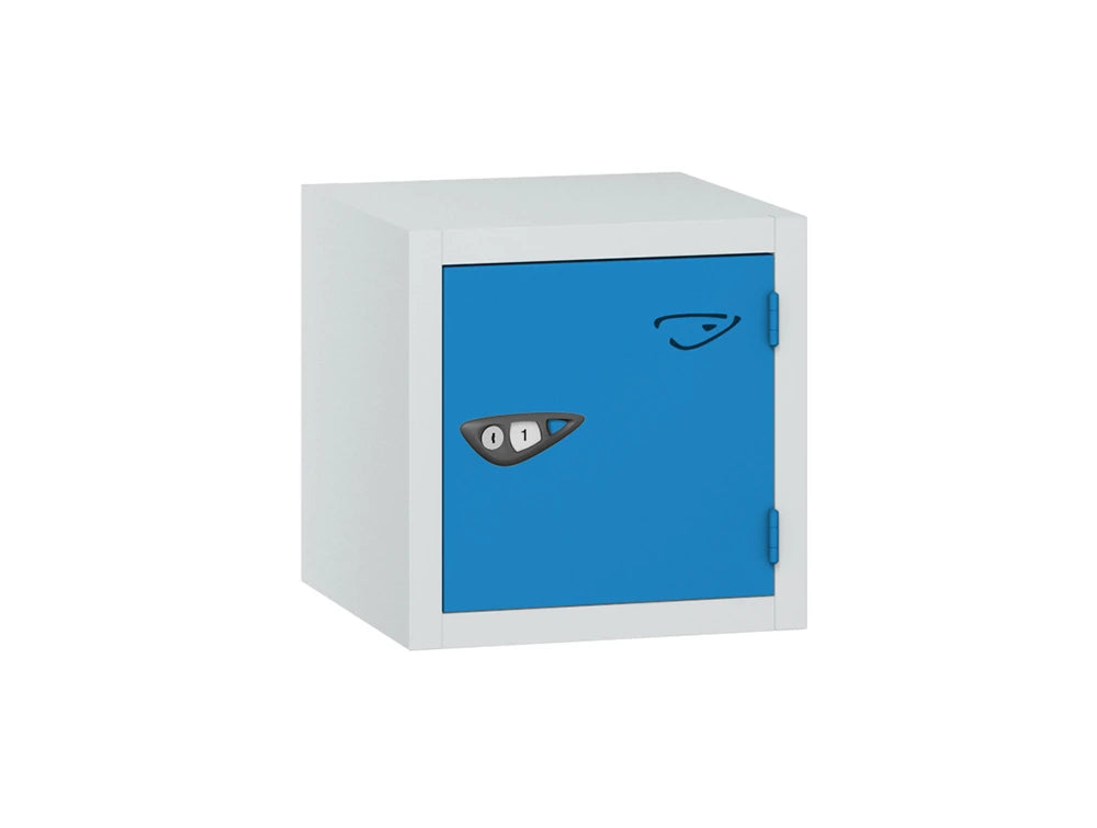 Compact Cube 1-Door Steel Locker - Arctic White Cobalt Blue