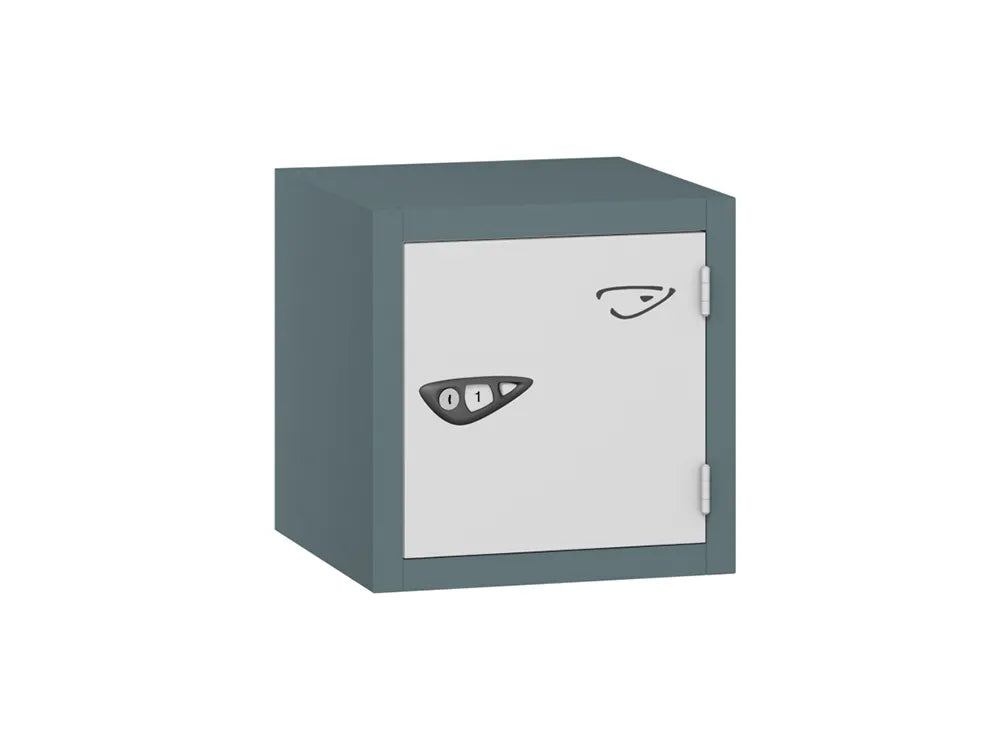 Compact Cube 1-Door Steel Locker - Slate Grey & Arctic White