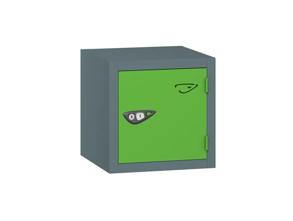 Compact Cube 1-Door Steel Locker - Slate Grey & Forest Green