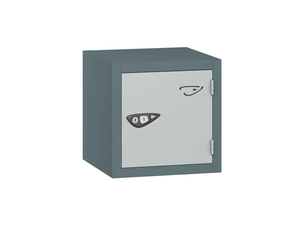 Compact Cube 1-Door Steel Locker - Slate Grey & Pearl Silver