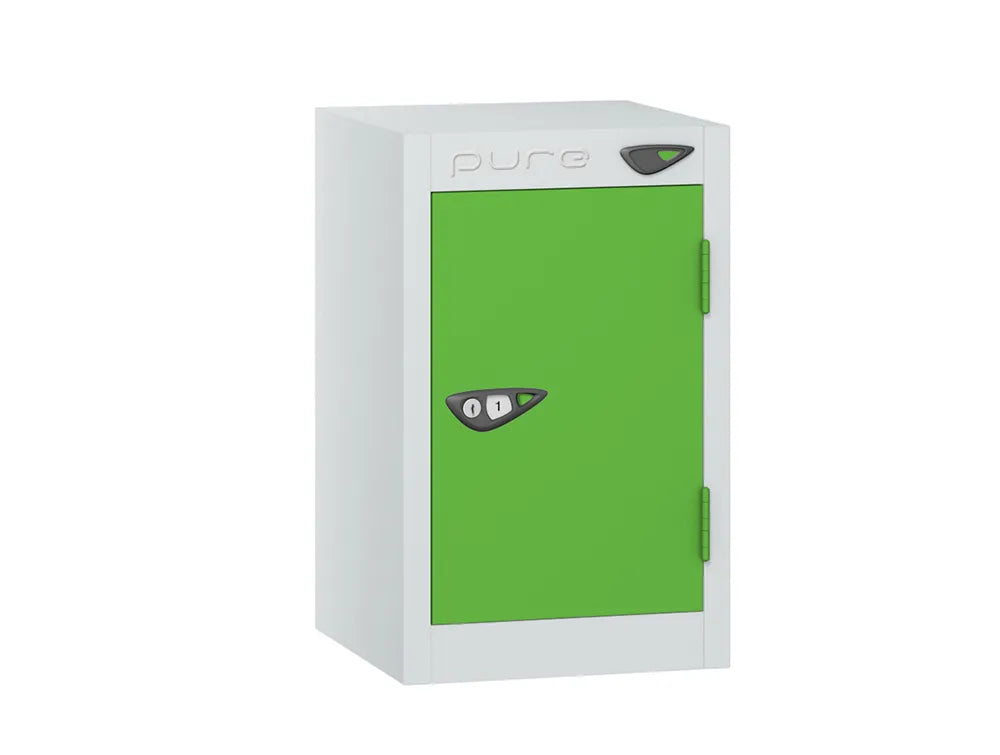 Compact Quarto 1-Door Steel Locker - Arctic White & Forest Green