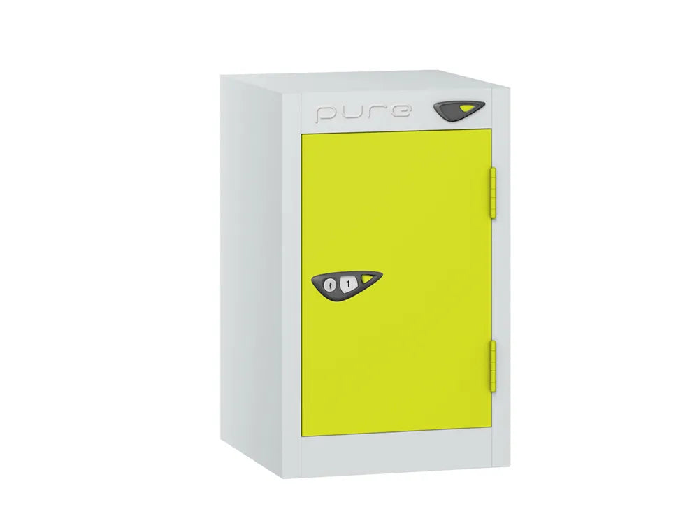 Compact Quarto 1-Door Steel Locker - Arctic White Lime Light