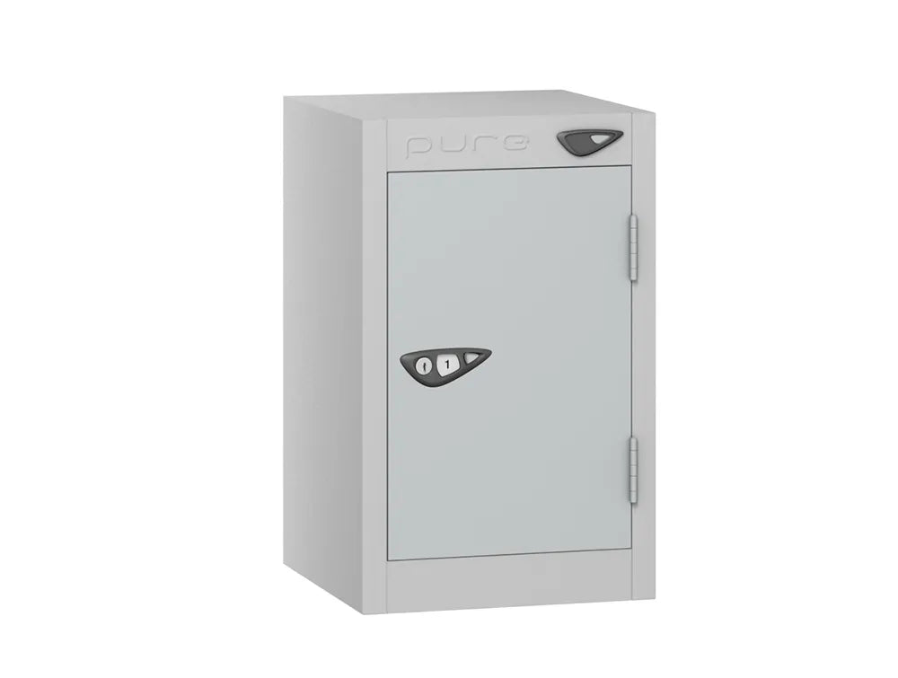 Compact Quarto 1-Door Steel Locker - Pearl Silver