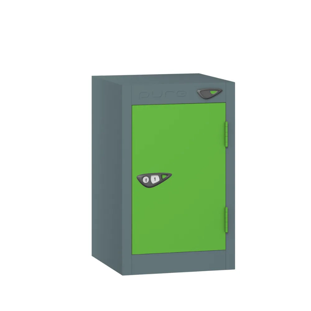 Compact Quarto 1-Door Steel Locker - Slate Grey & Forest Green
