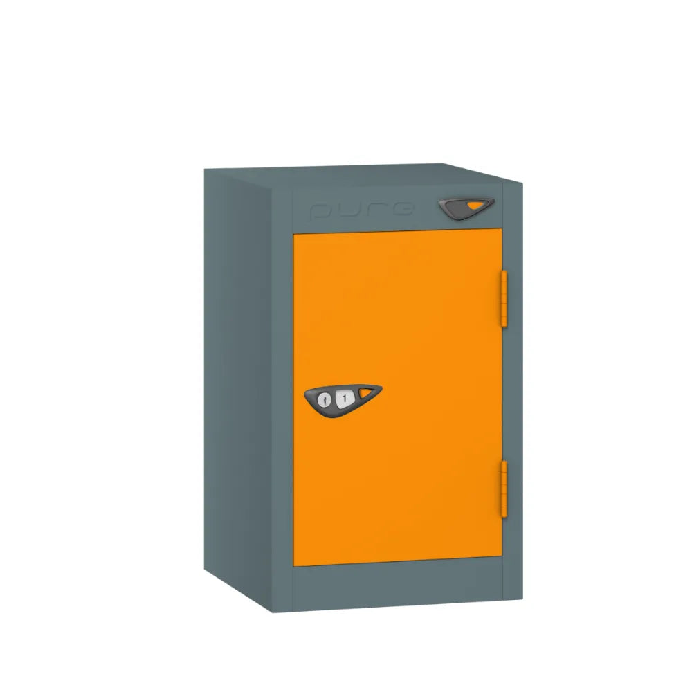 Compact Quarto 1-Door Steel Locker - Slate Grey & Magma