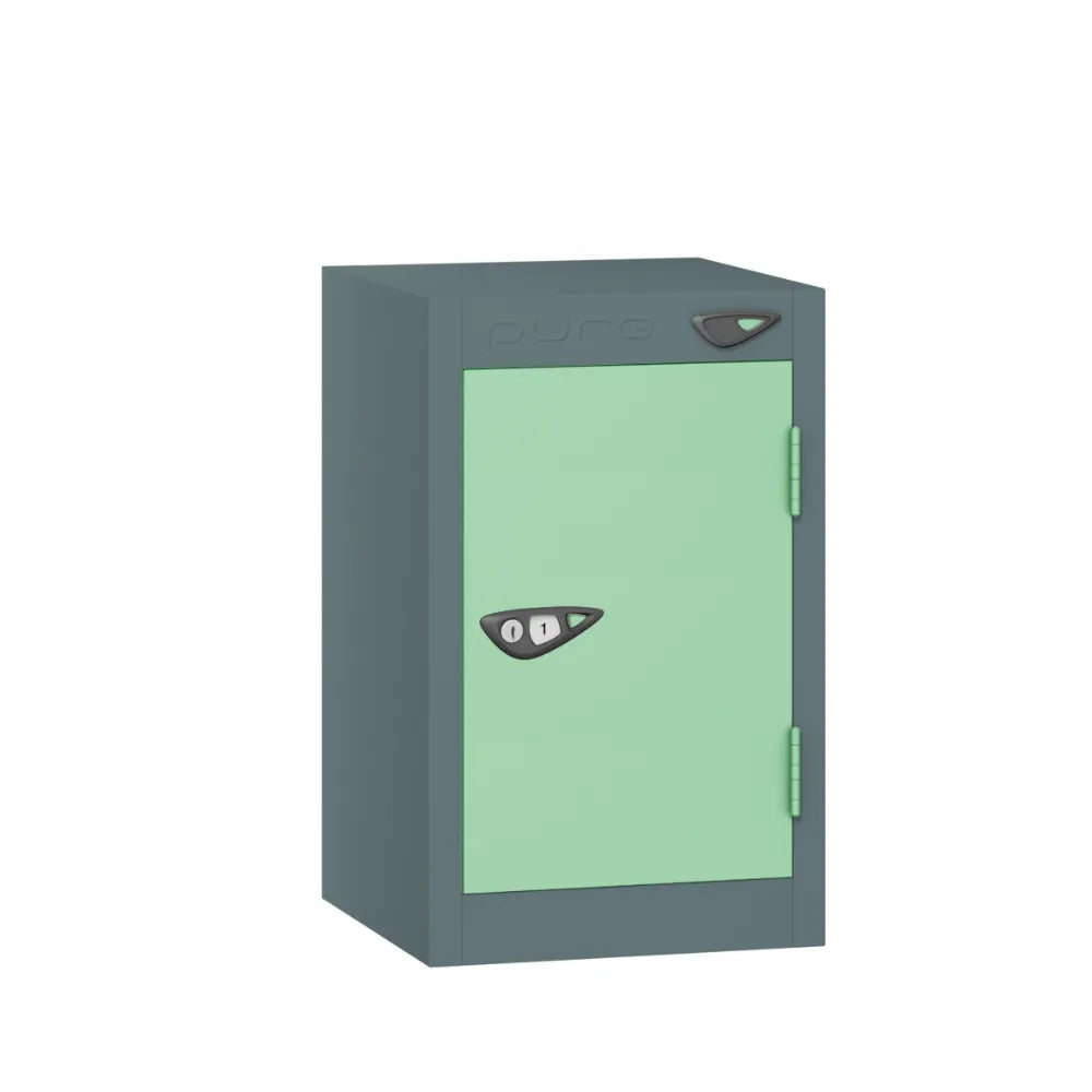 Compact Quarto 1-Door Steel Locker - Slate Grey Mint