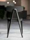 Compass Dining Chair In Grey Back View Detail