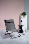 Coraline Outdoor Folding Chair With Side Table And Table Lamp In Studio Setting