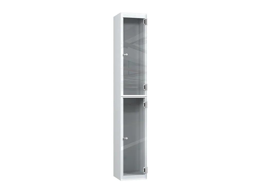 Crystal 2-Door Steel Locker - Pearl Silver