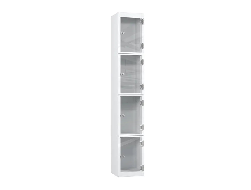 Crystal 4-Door Steel Locker - Pearl Silver