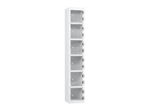 Crystal 6-Door Steel Locker - Pearl Silver