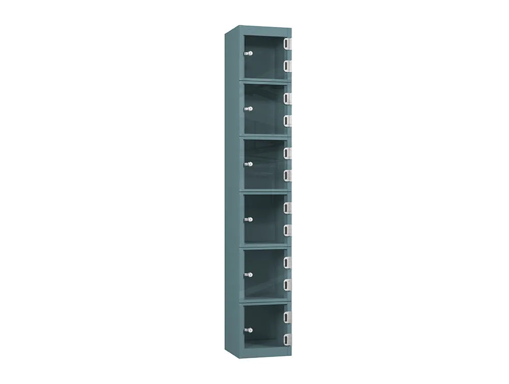 Crystal 6-Door Steel Locker - Pearl Silver