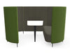 Delia 2 Seater Meeting Den With Table With Grey Interior And Green Exterior