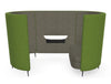 Delia 2 Seater Meeting Den With Table With Grey Interior And Green Exterior And One Seat