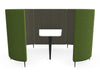 Delia 4 Seater Meeting Den With Table With Grey Interior And Green Exterior