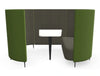 Delia 4 Seater Meeting Den With Table With Grey Interior And Green Exterior And One Seat