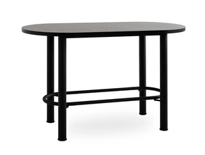 Demino Hightop Table with Foot Railing in Black