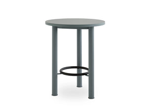 Demino Hightop Table with Foot Railing in Mint with Black Foot Railing