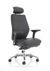 Domino High Back Black Posture Chair With Arms And Headrest PO000065 1