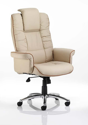 Chelsea Executive Chair Cream Soft Bonded Leather With Arms Image 3