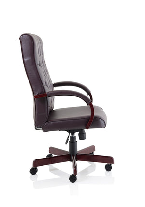 Chesterfield Executive Chair Burgundy Leather With Arms Image 9