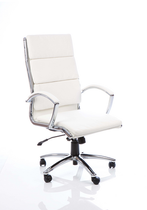Classic Executive Chair High Back White With Arms 