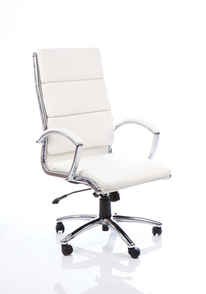 Classic Executive Chair High Back White With Arms Image 2