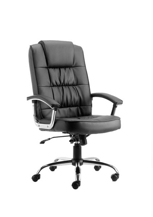 Moore Deluxe Executive Chair Black Leather With Arms