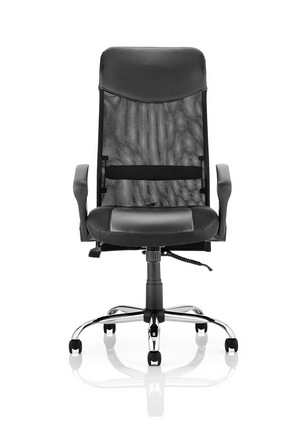 Vegas Executive Chair Black Leather Seat Black Mesh Back With Leather Headrest With Arms Image 11