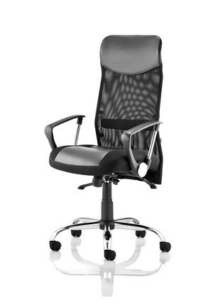 Vegas Executive Chair Black Leather Seat Black Mesh Back With Leather Headrest With Arms Image 12