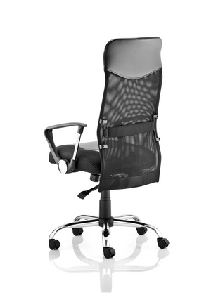 Vegas Executive Chair Black Leather Seat Black Mesh Back With Leather Headrest With Arms Image 6