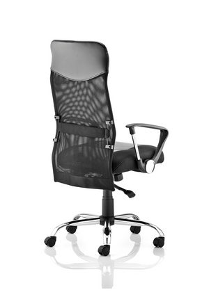 Vegas Executive Chair Black Leather Seat Black Mesh Back With Leather Headrest With Arms Image 8