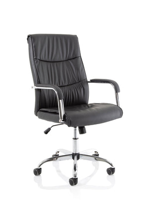 Carter Black Luxury Faux Leather Chair With Arms