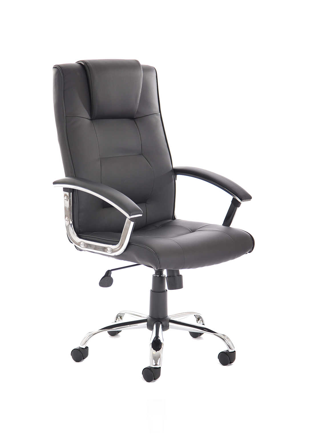 Thrift Executive Chair Black Soft Bonded Leather With Padded Arms