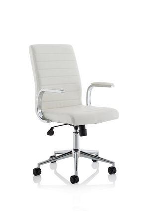 Ezra Executive White Leather Chair Image 10