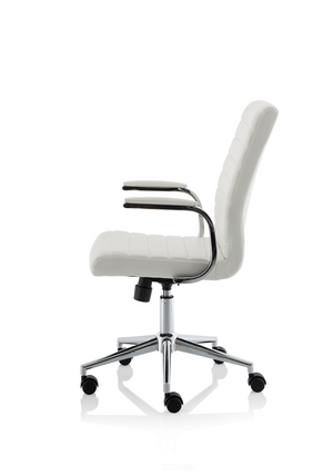 Ezra Executive White Leather Chair Image 6